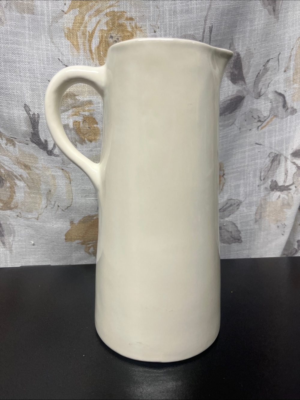 Vintage Pottery Barn Cream Ceramic Pitcher Vase -by  Barbara Eige